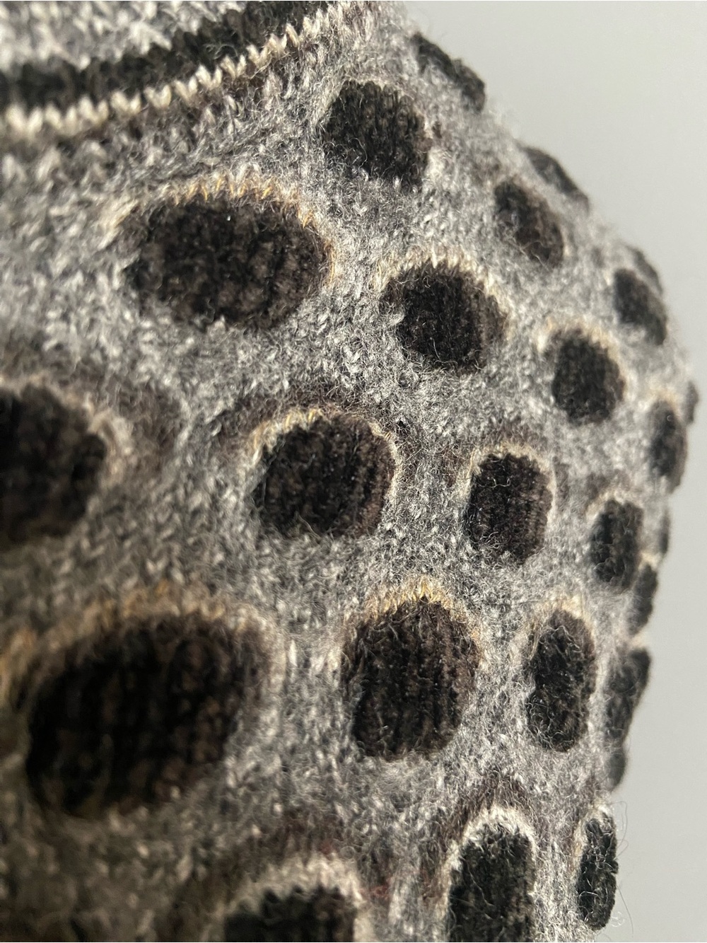 Textured Bubble Knit Sweater Wool Mohair Blend Gray Black XL 1980s-90s Kitchy - Picture 9 of 17